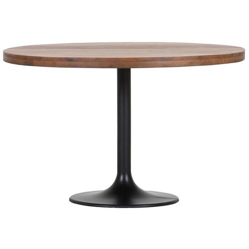 Livetastic Esstisch , Natur, Schwarz , Holz, Metall , Recyclingholz , massiv , rund , Säule , 120x76x120 cm , Esszimmer, Tische, Esstische, Esstische