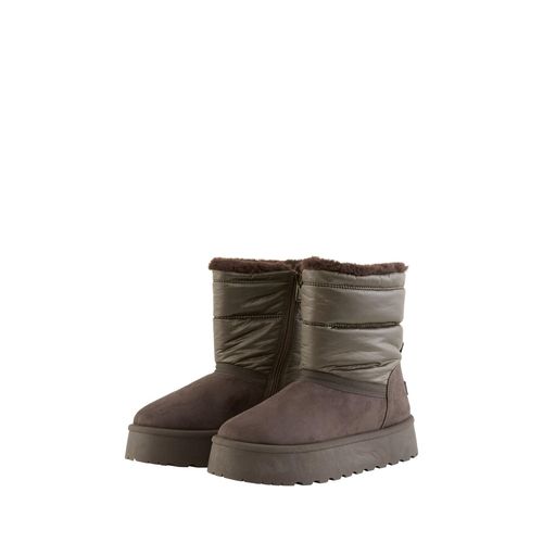 TOM TAILOR Damen Gefütterte Schneestiefel mit Wattierung, braun, Uni, Gr. 40