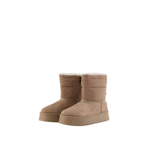 TOM TAILOR Damen Gefütterte Schneestiefel mit Wattierung, beige, Uni, Gr. 36
