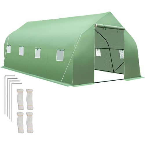 Foliengewächshaus 27 m³, in Zeltform mit 8 Fenstern 600 x 300 x 205 cm