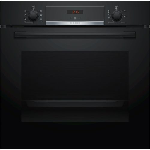 Einbaubackofen A Schwarz 71 L 3D Heißluft Eco Clean Direct Bosch HBA533BB1