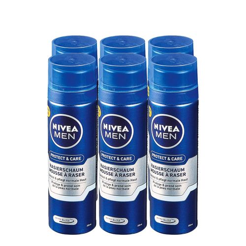 NIVEA Men Rasierschaum Protect & Care 200 ml, 6er Pack