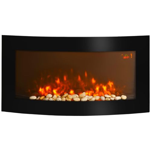 HOMCOM Elektrokamin Metall, Sicherheitsglas