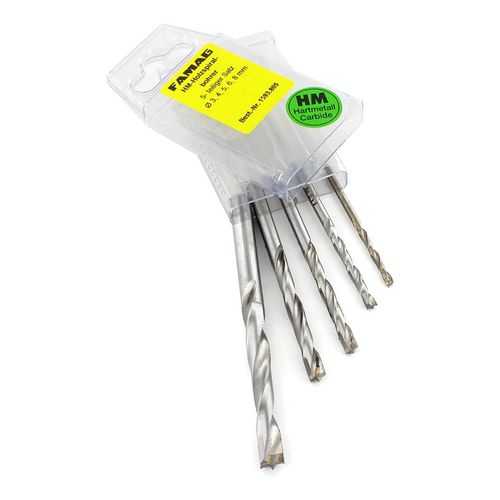 Famag Holzspiralbohrer Set HM 5-tlg Bohrer ü?Ã¨Ã 3-4-5-6-8mm Holzbohrer Box 1593805