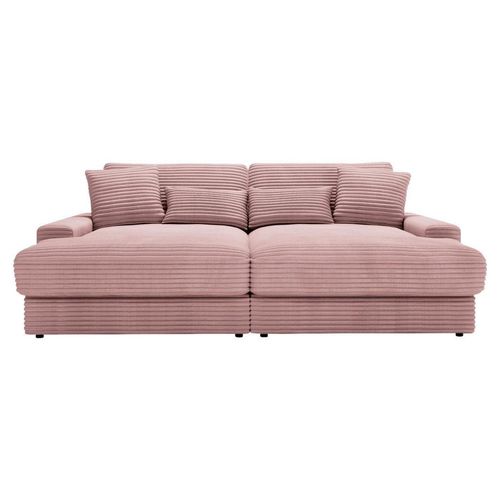 Carryhome Bigsofa , Altrosa , Textil , 3-Sitzer , Füllung: Schaumstoff, Silikon,Schaumstoff, Silikon,Schaumstoff, Silikon , 230x85x190 cm ,