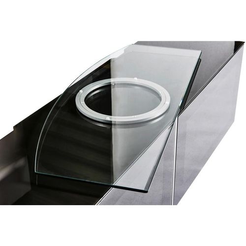 Tv-Drehplatte , Klar, Alu , Metall, Glas , 90x2.5x38 cm , Drehkranz kugelgelagert , Wohnzimmer, TV Möbel, TV-Aufsätze