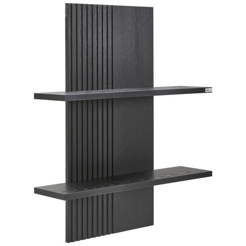 Hom`in Hängeelement , Schwarz , Holzwerkstoff , 2 Fächer , 78x92x20 cm , Beimöbel erhältlich , Wohnzimmer, Wohnwände, Hängeelemente