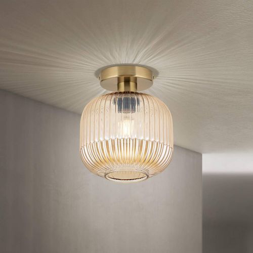 Deckenleuchte Carneval, amber, Ø 20 cm, Glas, E27