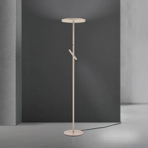 LED-Stehleuchte Teide, khaki, Metall, Leselampe, Dimmer