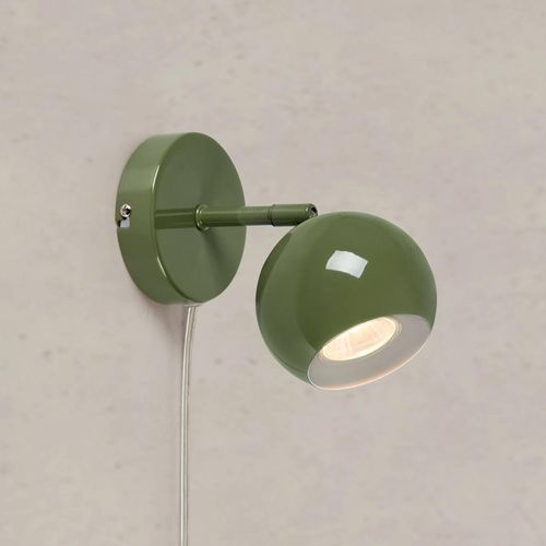 Wandlampe Pop, grün, Breite 10 cm, Metall