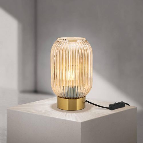 Tischleuchte Carneval, amber, Glas, Höhe 23,5 cm, E27