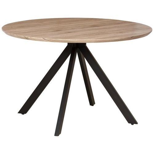 Livetastic Esstisch , Natur , Metall, Holzwerkstoff , rund , Flachrohr , 120x76x120 cm , Esszimmer, Tische, Esstische