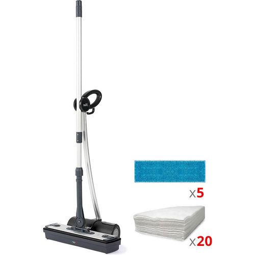 Polti Moppy Black Premium, Dampfmopp, 0,7 l, Aluminium, Schwarz, 1,8 m, CE, 1500 W