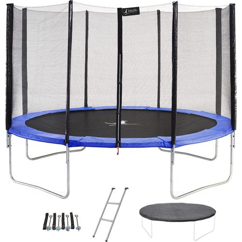 Trampolin BLAU mit Leiter, Hygieneabdeckung und Verankerungsset Ø430