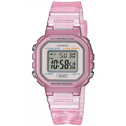 Chronograph, rosa (rosa (transparent)), CASIO TIMELESS COLLECTION, Armbanduhren, Kinder, Quarzuhr, Armbanduhr, Digitaluhr, Geschenkidee, Geburtstag,Schulanfang