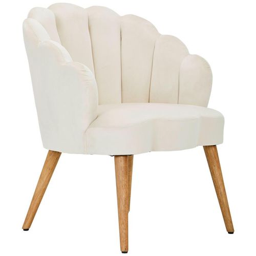 Mid.you Sessel , Creme, Ecru , Holz, Textil , Kautschukholz , massiv, Sperrholz , 67x80x65 cm , Wohnzimmer, Sessel, Polstersessel