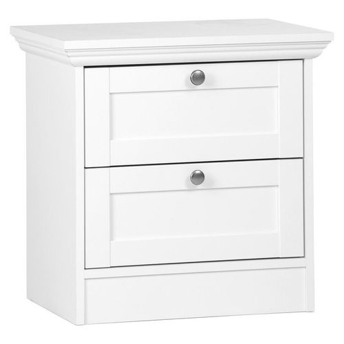 Mid.you Nachtschrank , Weiß , Metall , 2 Schubladen , 50x50x35 cm , Schlafzimmer, Nachttische