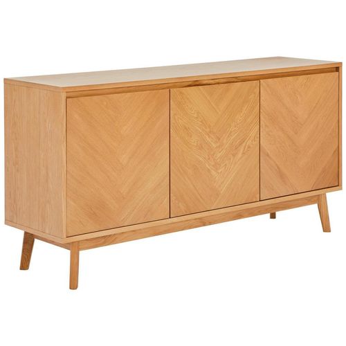 Mid.you Sideboard , Eiche , Holz, Holzwerkstoff , Eiche , furniert , 3 Fächer , 150x75x40 cm , Holzmöbel, Kleinmöbel Holz, Holzkommoden, Sideboards