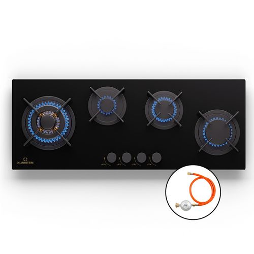 Goldflame 4 Gaskochfeld Slim 4-flammig autark Erdgas/Propangas Edelstahl