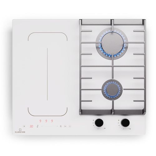 MultiChef 4 Induktions- und Gaskochfeld 4 Kochzonen 2 Gasbrenner 2 Induktionsfelder FlexZone Weiß