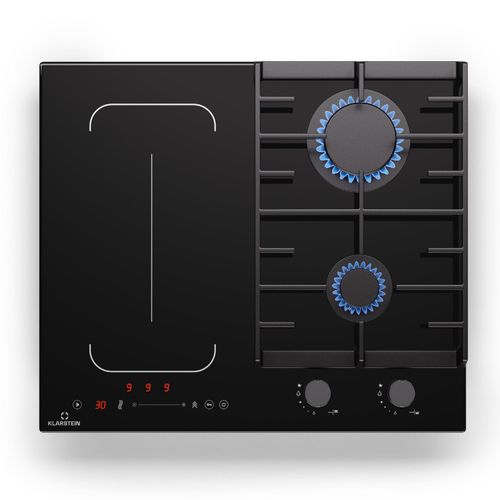 MultiChef 4 Induktions- und Gaskochfeld 4 Kochzonen 2 Gasbrenner 2 Induktionsfelder FlexZone Schwarz