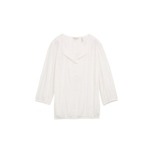 TOM TAILOR Damen Bluse aus Viskose, weiß, Uni, Gr. 36