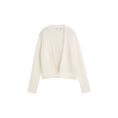 TOM TAILOR Damen Cardigan mit Struktur, weiß, Uni, Gr. M