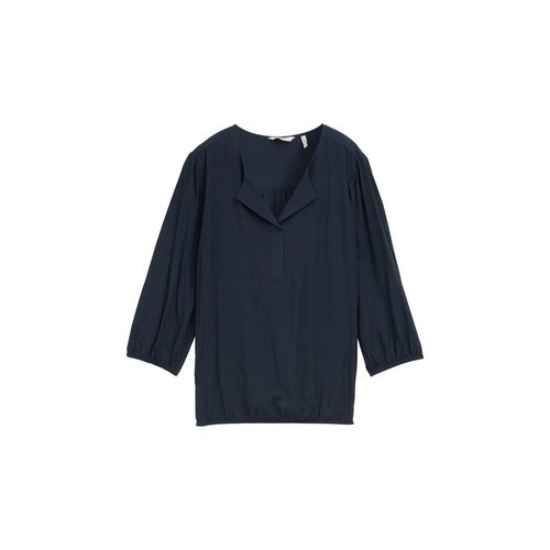 TOM TAILOR Damen Bluse aus Viskose, blau, Uni, Gr. 44