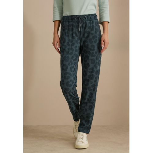 Stoffhose CECIL, Damen, Gr. XL, Länge 30, slate khaki, Stoff, 50% Polyester, 50% Viskose, animal-print, normal lang, Hosen, mit seitlichem Reißverschluss
