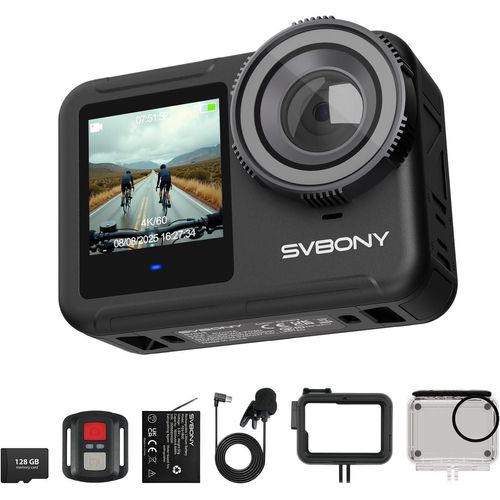 SVBONY SVGo3 Action-Kamera 4K30FPS, Wasserdichtes Gehäuse, 30 m unter Wasser, Dual-IPS-Bildschirm, Fernbedienung, EIS Anti-Shake für Sport, Radfahren