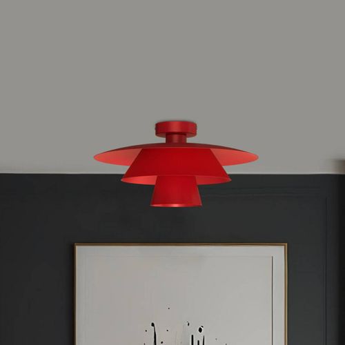 Deckenleuchte Plato, rot, Metall, Ø 38 cm, E27