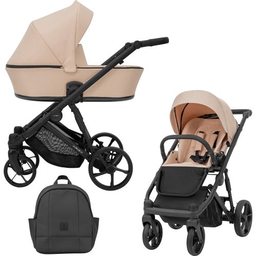 Kinderwagen ARIZO Sportwagen Babywagen Babyschale Komplettset Kinder Wagen Set 2 in 1 (Pink, Rahmenfarbe: Schwarz)
