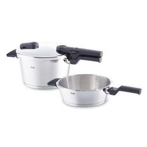 Fissler Schnellkochtopfset Vitaquick , Silber , Metall , 2-teilig , Druckregelventil, Druckanzeige , Kochen, Töpfe, Schnellkochtöpfe