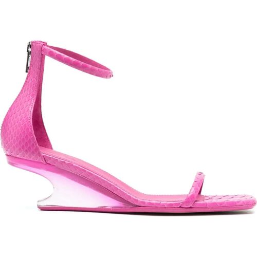 Rick Owens Sandalen - Sandali Hot Pink Fuchsia/clear Python Sandals Cant - Gr. 37,5 (EU) - in Beige - für Damen Image