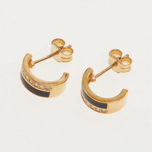 Creolen aus 375er Gold mit 0,087 ct Diamant