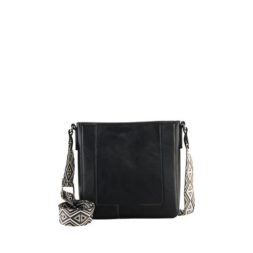 TOM TAILOR Damen TTNANI M Umhängetasche mit gewebtem Trageriemen, schwarz, Uni, Gr. ONESIZE