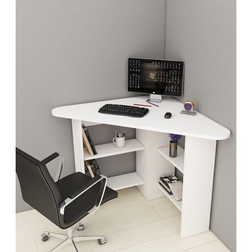 Skye Decor, Corner - White, Schreibtische, Weiß, 80 x 73,8 x 80 cm