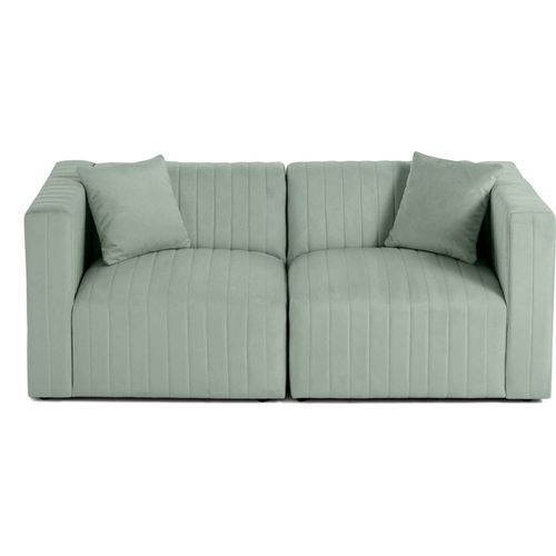 Lisa Design Nova - 2-Sitzer modulares Sofa - aus Samt , Blau