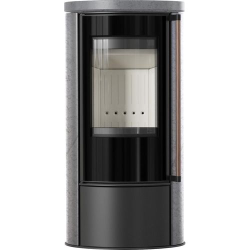 Ofen KRATKI ERIK Ø150 5,5kW GREY SATIN Deckel Schließung Griff Jatoba