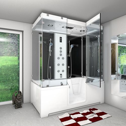 Kombination Badewanne Dusche K88-SW-TH-C-EC-EA Duschtempel 180x100 cm