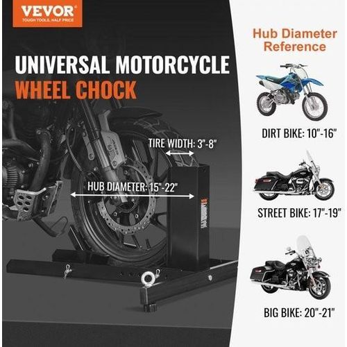 Motorrad-Vorderradkeil, Motorradständer, 381–558,8 mm, verstellbarer Motorrad-Keilständer, Tragkraft 816,5 kg, geeignet für 76,2–203,2 mm Reifenbreite, Vorderer Montageständer
