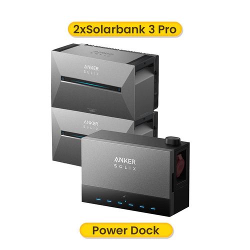 Powerness®Anker SOLIX Solarbank Power Dock - Solarbank Multisystem mit Anker SOLIX Solarbank 3 E2700 Pro x2 Speicher für Balkonkraftwerk