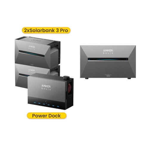 Powerness®Anker SOLIX Solarbank Power Dock - Solarbank Multisystem mit Anker SOLIX Solarbank 3 E2700 Pro x3 Speicher für Balkonkraftwerk