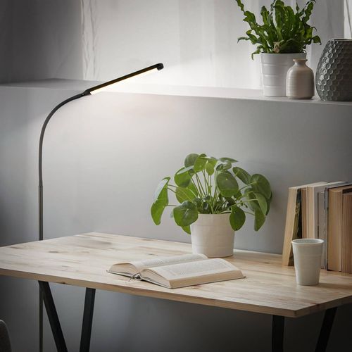 LED-Stehlampe Mura, schwarz, Höhe 170 cm, Metall Touchdimmer