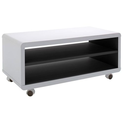 Lowboard Jeff , Schwarz, Weiß , Holzwerkstoff , 1 Fächer , 79x35x39 cm , Typenauswahl, in verschiedenen Holzdekoren erhältlich , Wohnzimmer,