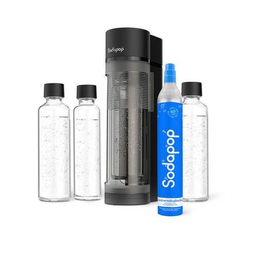 Sodapop Wassersprudler Logan , Schwarz , Kunststoff , 11.2x42.6x18.8 cm , Lfgb, FSC MIX , Küchengeräte, Wasseraufbereitung, Wassersprudler