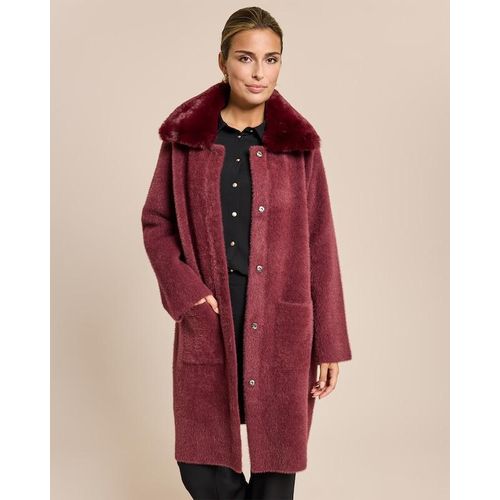 Strickmantel mit abnehmbarem Kragen