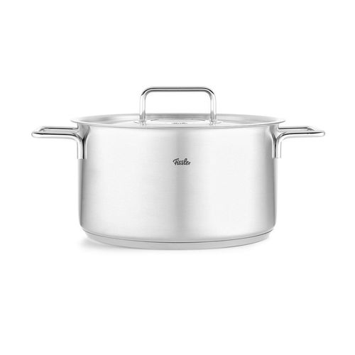 Fissler Kochtopf Pure , Silber , Metall , 5,7 L , Made in Germany , breiter Schüttrand , Kochen, Töpfe, Kochtöpfe