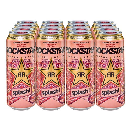 Rockstar Energy Drink Zero Peach 0,5 Liter, 12er Pack