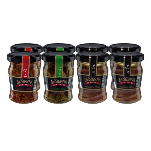 La Sienna Sardellen sortiert - 90 g, 8er Pack